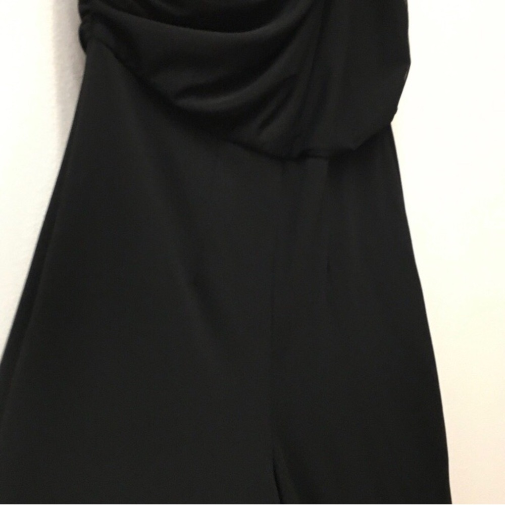 Love X Design Draped Mesh One Shoulder Jumpsuit Large Black Formal Evening Chic - Picture 6 of 14
